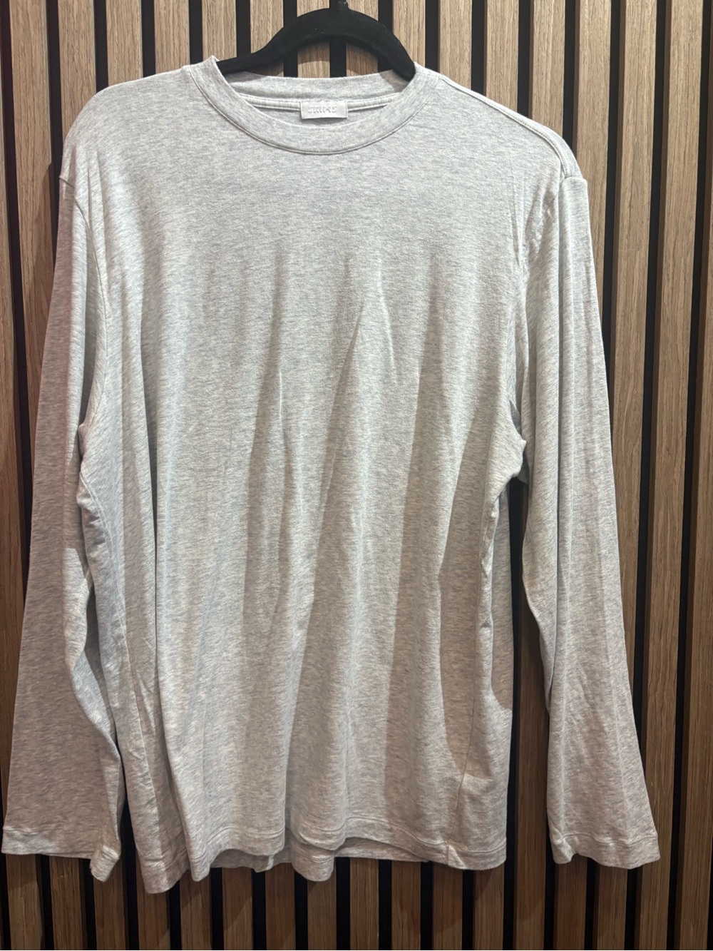 SKIMS Men's Long Sleeve Crew in Heather Gray